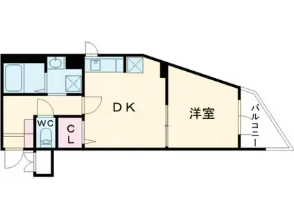 ル・リヤン赤堤(1DK/2階)の間取り写真