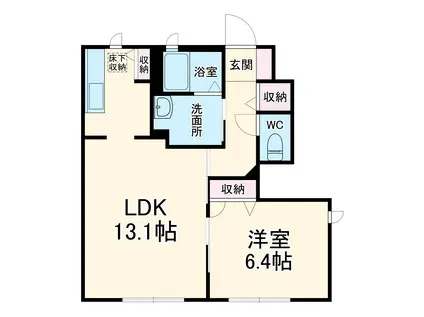 グレイスコートⅠ(1LDK/1階)の間取り写真