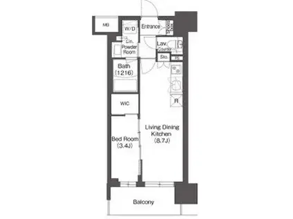 コンフォリア新大阪宮原Q(1LDK/14階)の間取り写真
