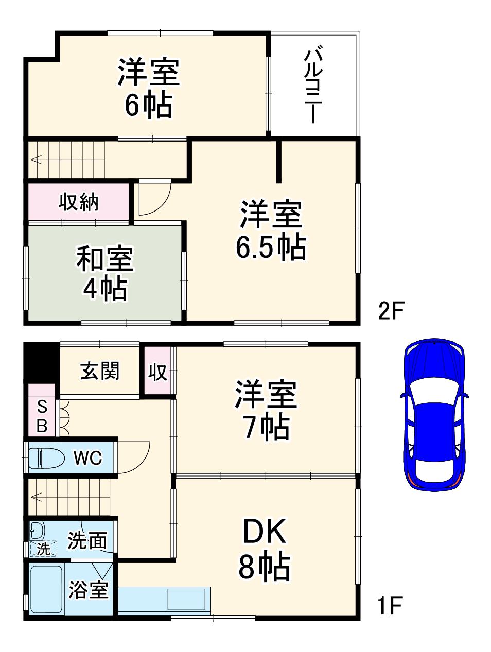 京成電鉄本線 勝田台駅 徒歩12分 2階建 築41年(4DK)の間取り写真