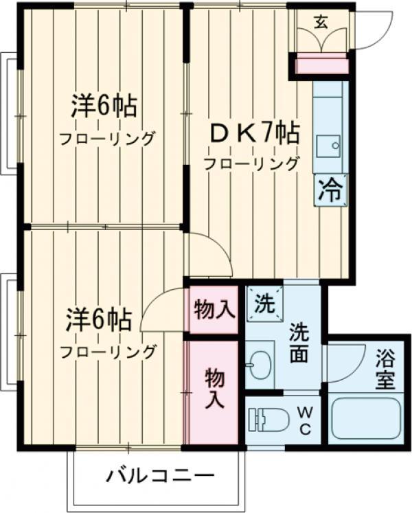 第三青和ハイツ(2DK/3階)の間取り写真