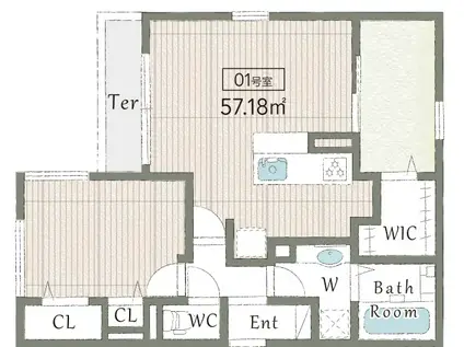 MANA HOU(2LDK/2階)の間取り写真