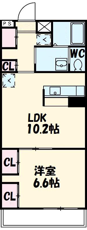 リブリ・ジェロ ドヴォム(1LDK/1階)の間取り写真