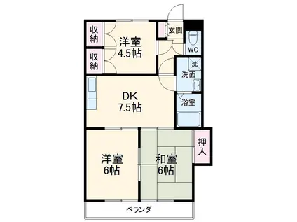 原第8マンション(3DK/2階)の間取り写真