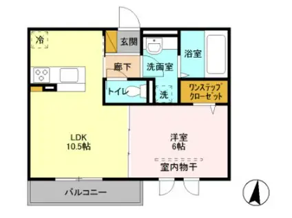 ロイジェントパークス レイクタウン 3 A(1LDK/3階)の間取り写真