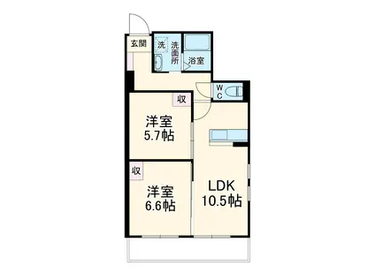 パーチェ(2LDK/1階)の間取り写真