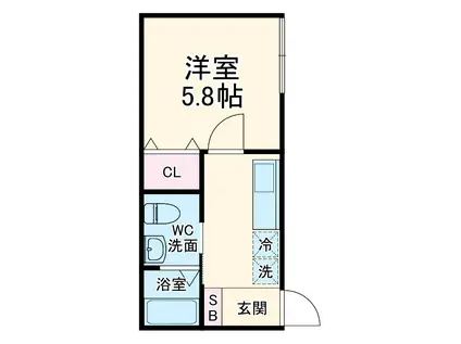 FOREST IWATSUKI(1K/2階)の間取り写真
