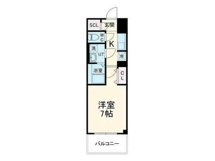 S-RESIDENCE名駅ノース Ⅱ(1K/2階)の間取り写真