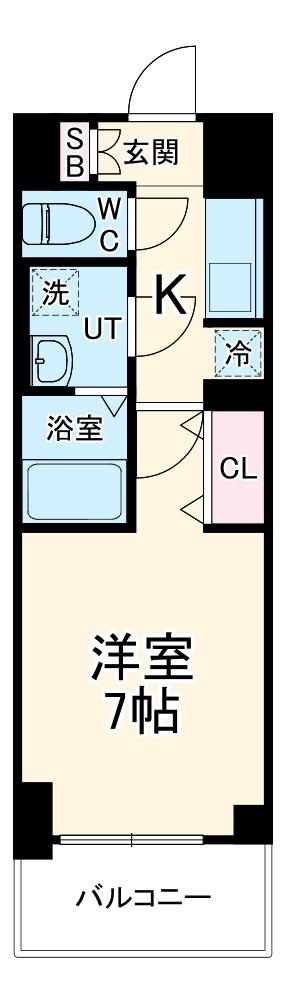 S-RESIDENCE名駅ノース Ⅱ(1K/6階)の間取り写真