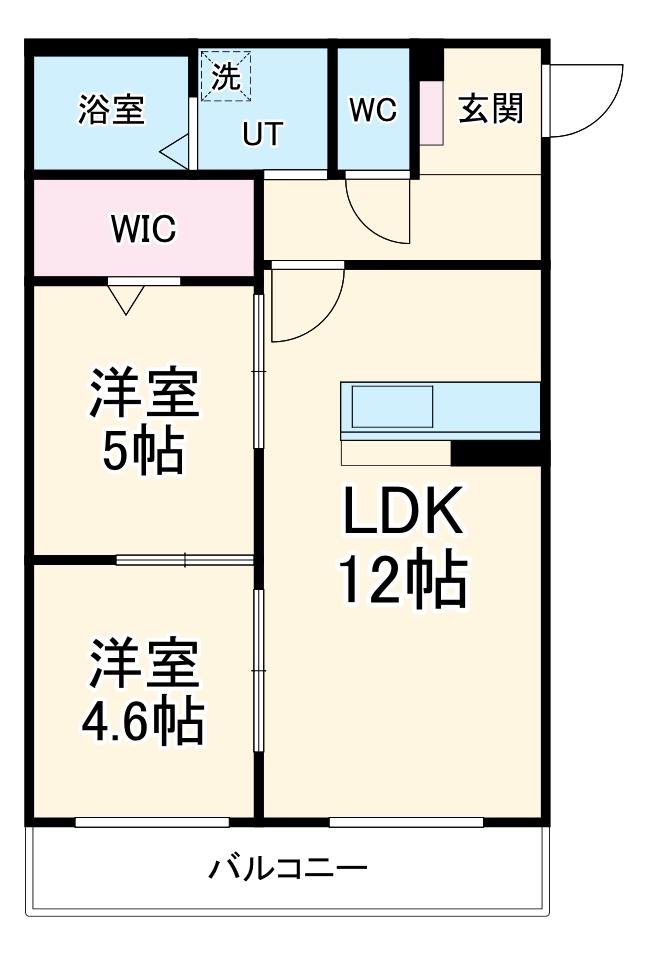 アステローぺ(2LDK/3階)の間取り写真
