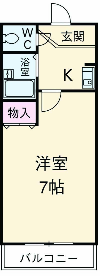 サンフェスタ(1K/4階)の間取り写真