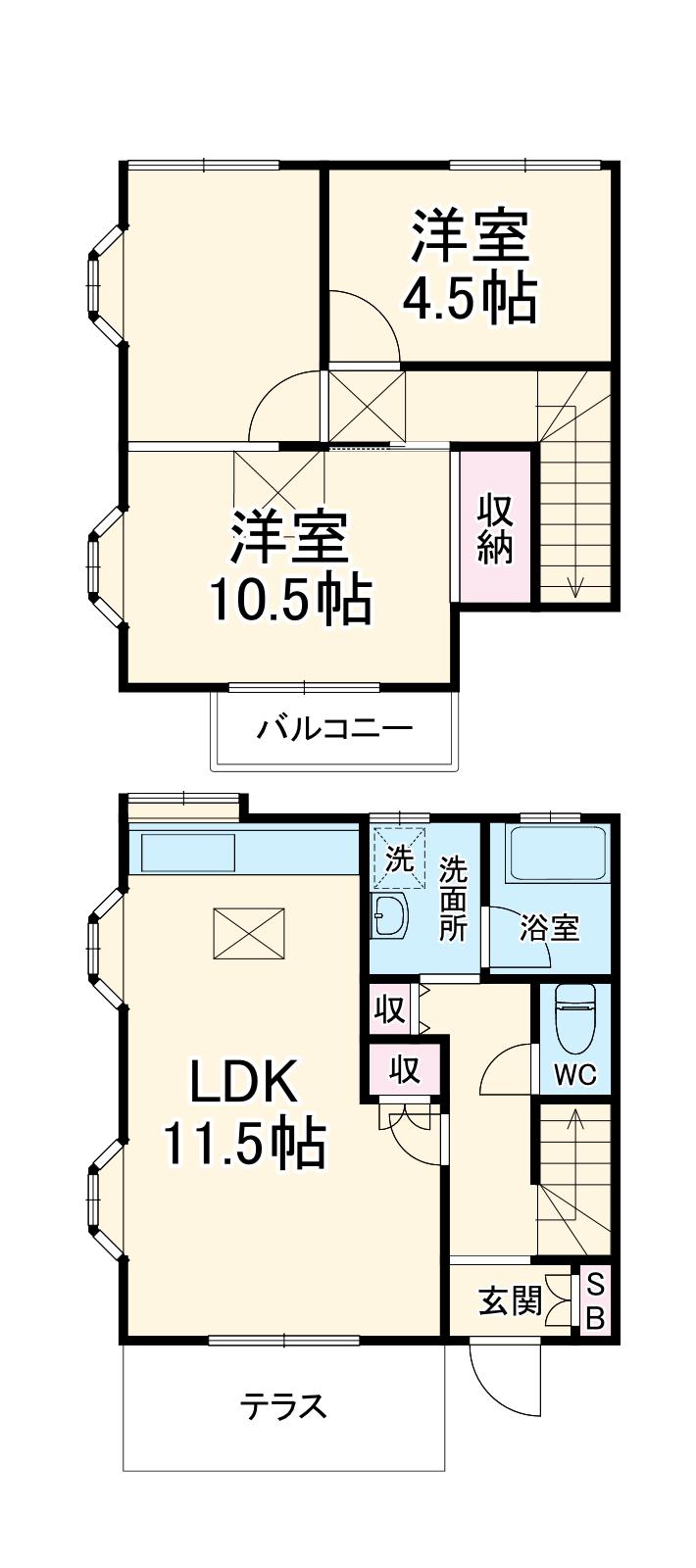 ライフイン辻堂タウン(2LDK/1階)の間取り写真