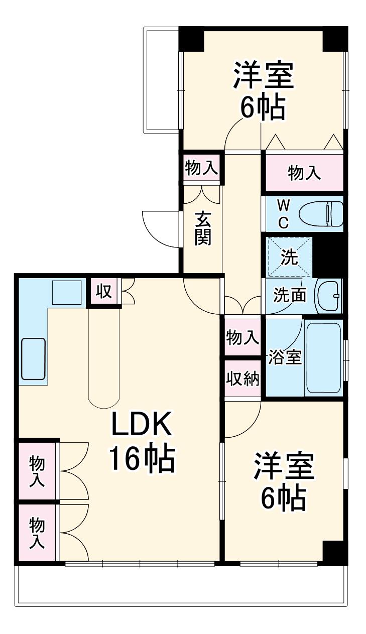 SHIPUEビル(2LDK/7階)の間取り写真