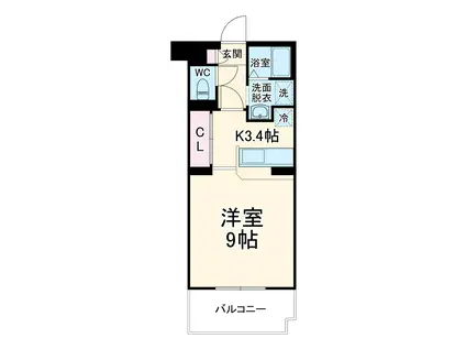 キャッスル道傳(1K/2階)の間取り写真