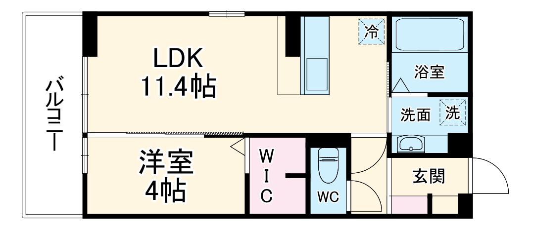 ノイハイマート屋形(1SLDK/1階)の間取り写真