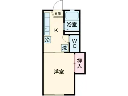エバグリーン(1K/2階)の間取り写真