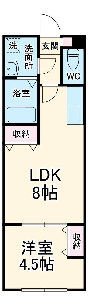 JILL FLAVA(1LDK/2階)の間取り写真