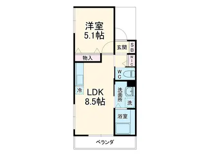 メゾン習志野Ⅰ(1LDK/2階)の間取り写真