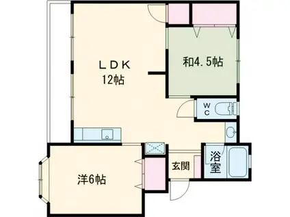 笠原コーポ(2LDK/5階)の間取り写真