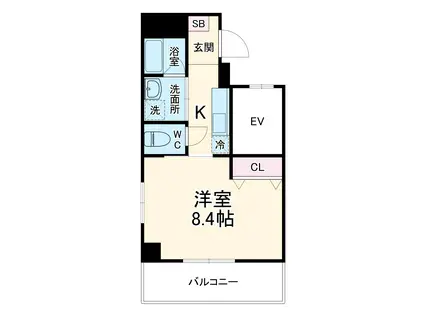 パークシエスタ滝井(1K/5階)の間取り写真