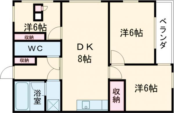 エルカステロ(3DK/3階)の間取り写真