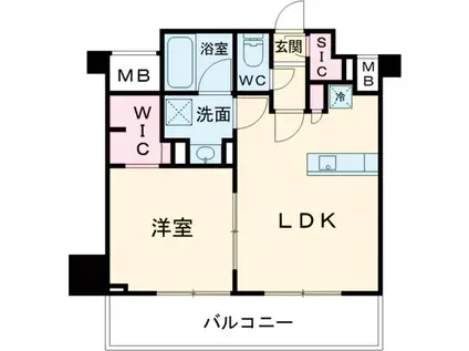 ラグゼナ八王子新町(1LDK/13階)の間取り写真