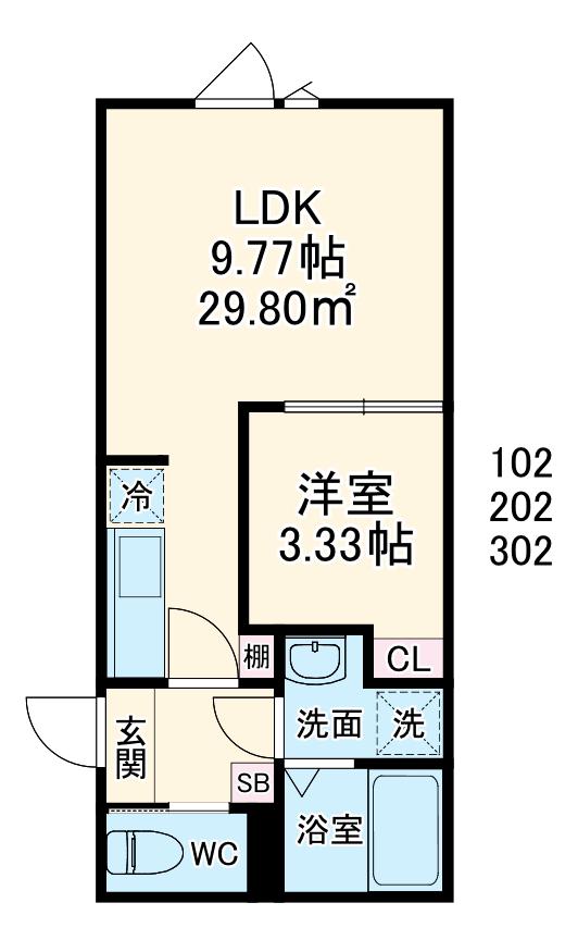 GRADUSお花茶屋(1LDK/2階)の間取り写真