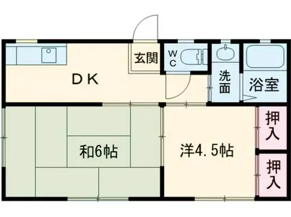 サンクス渡里(2DK/1階)の間取り写真