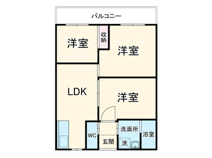 シティパレス柿島(3DK/3階)の間取り写真