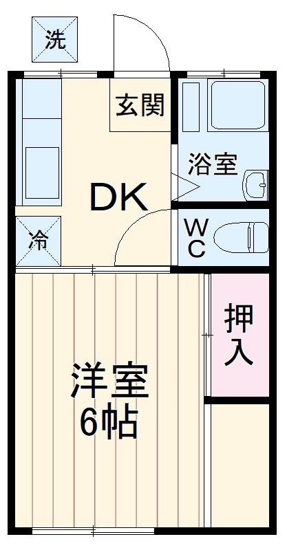 パナハイツ藤木(1K/1階)の間取り写真
