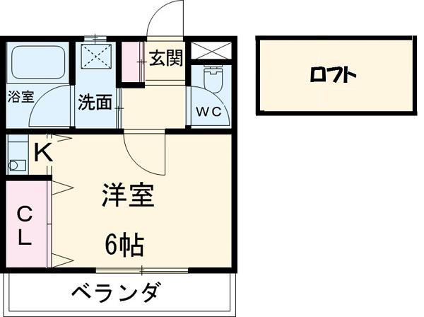 イーストヒルズ柏(ワンルーム/2階)の間取り写真