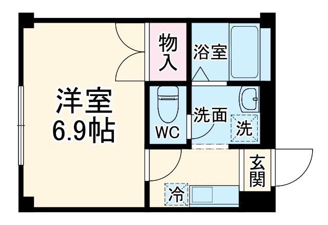 アムールプリエ(1K/2階)の間取り写真