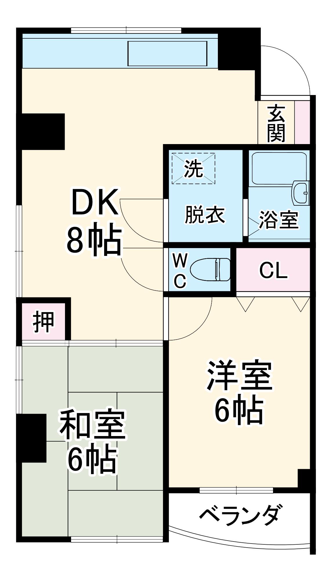 エトワール春日部(2DK/2階)の間取り写真