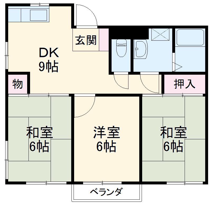 エトワール春日部(3DK/6階)の間取り写真
