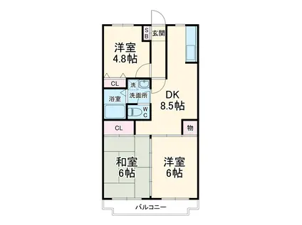 モントレー西船(3DK/3階)の間取り写真