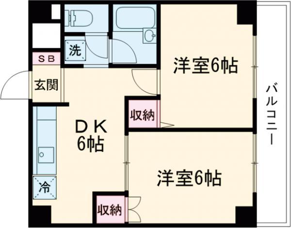 セレウス中葛西(2DK/5階)の間取り写真