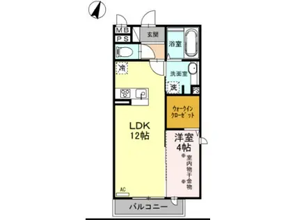 ロイジェントパークスレイクタウンP(1LDK/2階)の間取り写真