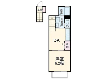 アムール(1DK/2階)の間取り写真