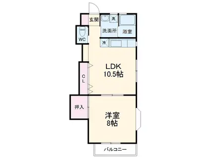 シャンポール金明(1LDK/1階)の間取り写真