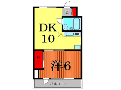 第7メゾンクレール春日部(1DK/2階)の間取り写真