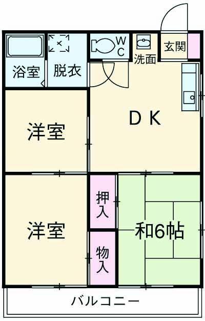 稲荷坂ハイツ(3DK/1階)の間取り写真