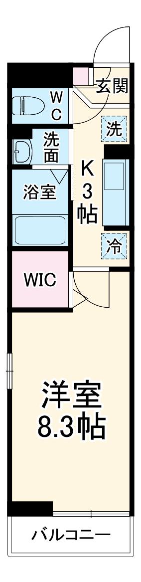 CONFORT(1K/3階)の間取り写真