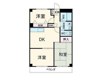 ルミエール藤が丘(3DK/3階)の間取り写真