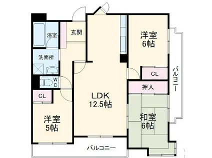 M・Sアネックス鷺沼(3LDK/2階)の間取り写真