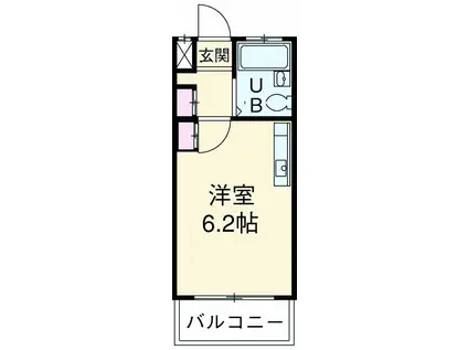 コーポエトランゼⅡ(ワンルーム/2階)の間取り写真