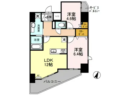 SOPHIA HILLS(2LDK/10階)の間取り写真