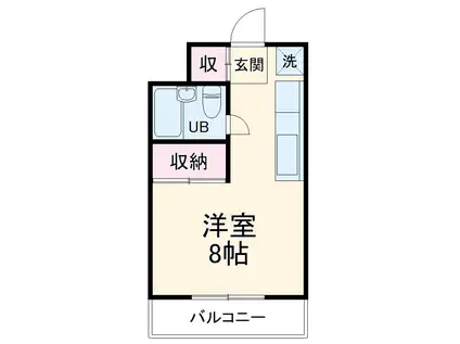 プレミエールモリタ(1K/2階)の間取り写真