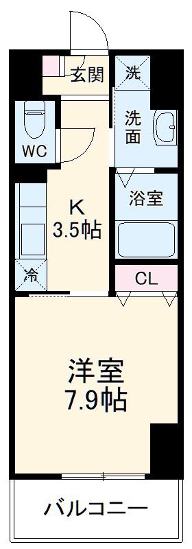 SOPHIA HILLS(1K/8階)の間取り写真