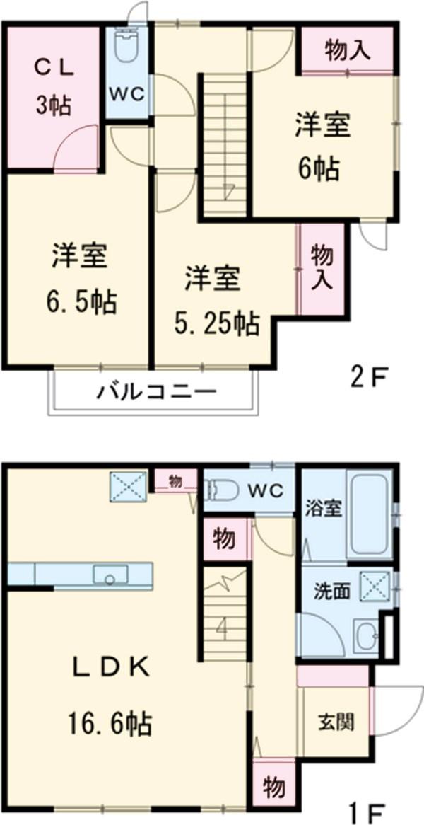 ベルリード流山Ⅱ(3LDK)の間取り写真