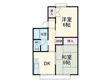 ハイホームアサコ(2DK/2階)の間取り写真